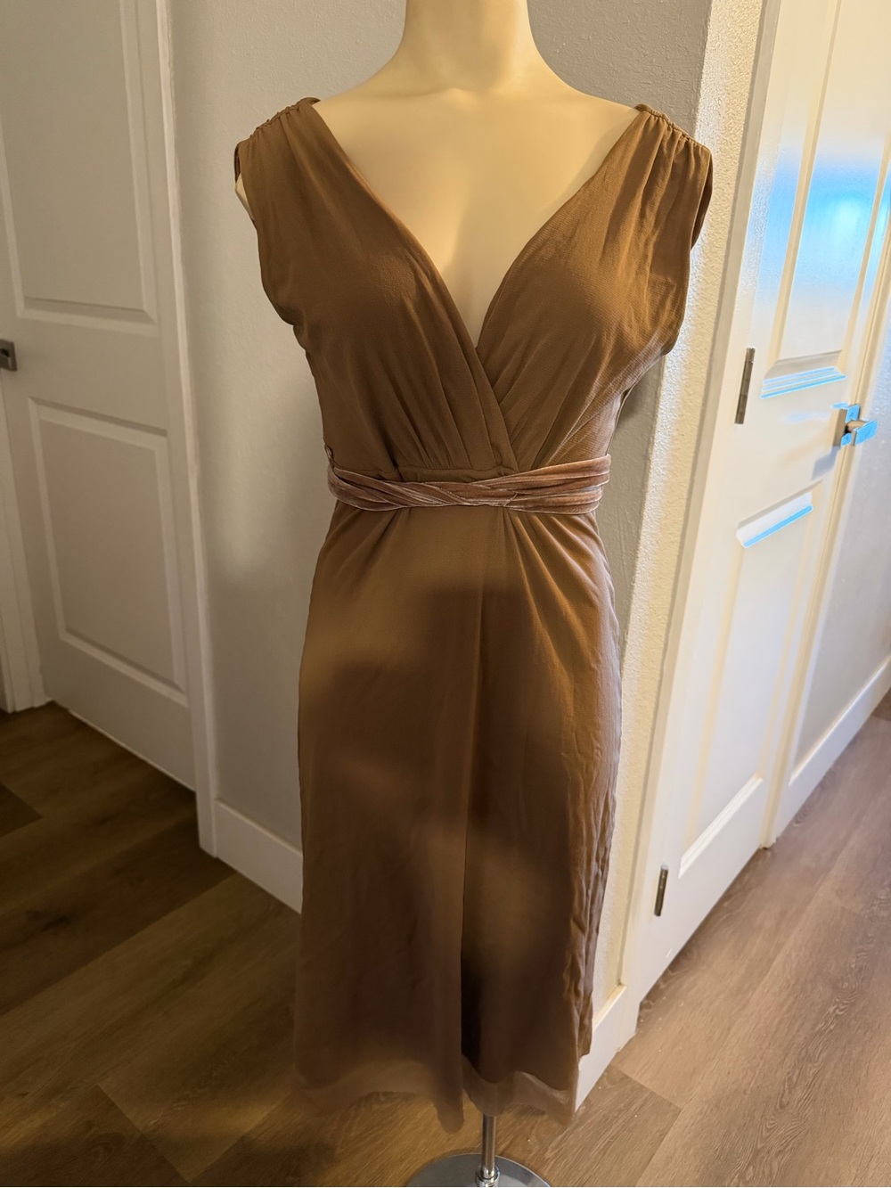 Weston Wear Brown Surplice Midi Dress